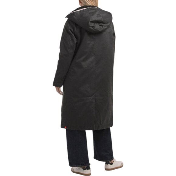 HUNTER Washed Wax Longline Coat With Detachable Hood - Picture 2 of 3